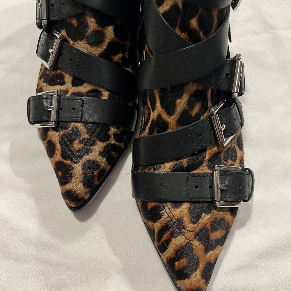 Ash Leopard Print Buckle Bootie NWOT Size 38 - Picture 2 of 10